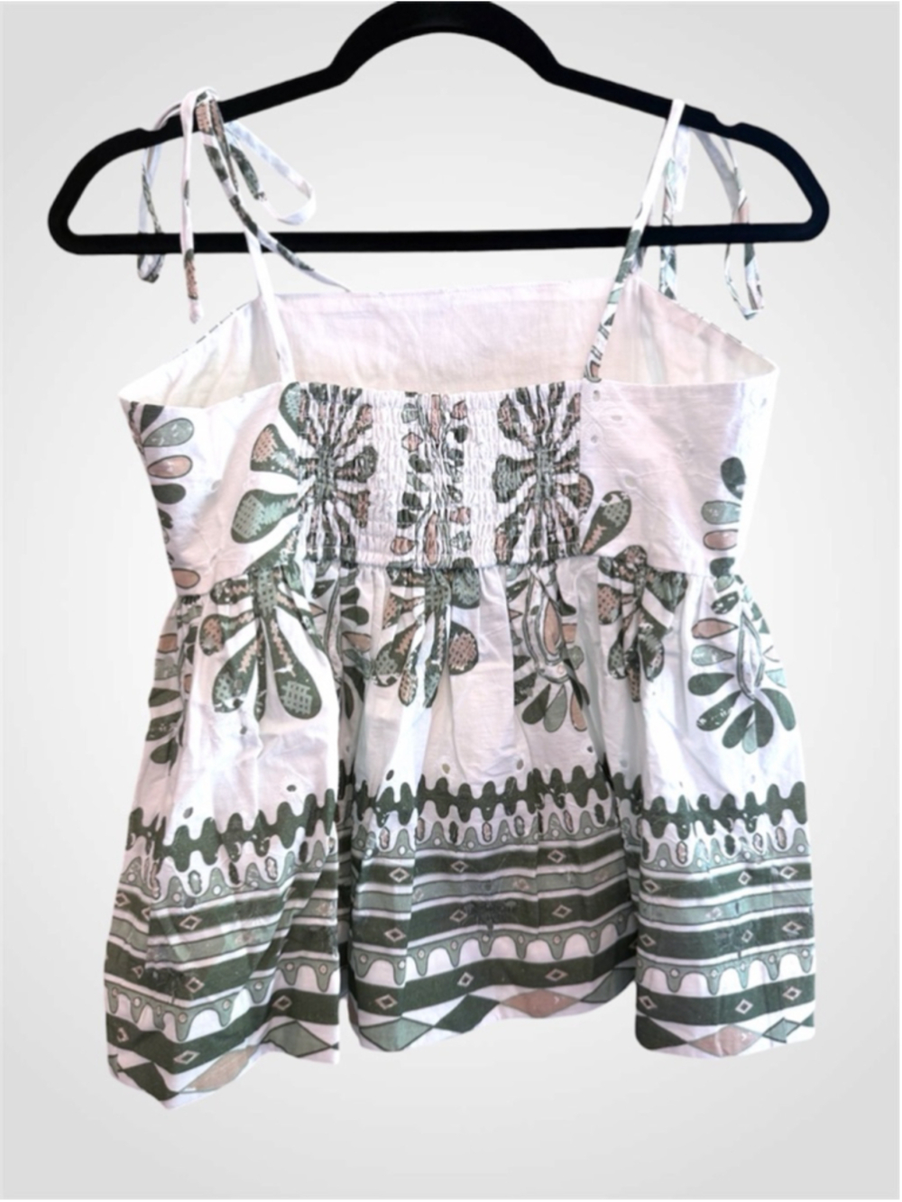 Entro Boho Cotton Peplum Cami Top & Wide Leg Pants Set Size S - Picture 3 of 9